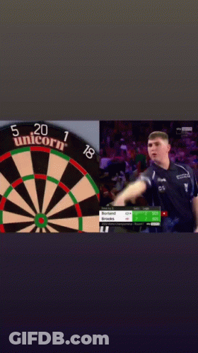 Unicorn Dart Board With Man Standing GIF