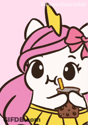 Unicorn Drinking Through Straw GIF