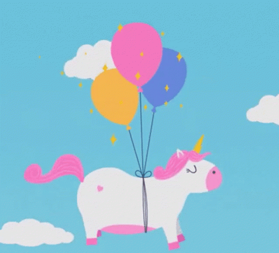 Unicorn Flying Over GIF