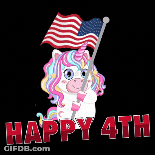 Unicorn Happy Fourth Of July GIF