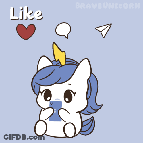 Unicorn Holding Cell Phone Saying Comment GIF