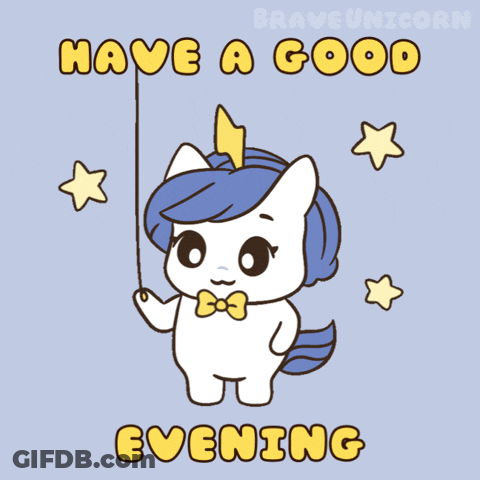 Unicorn Holding String Have A Good Evening GIF