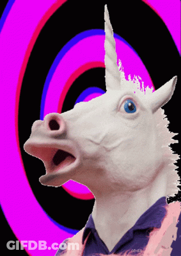 Unicorn In Blue Shirt Saying ADNC GIF