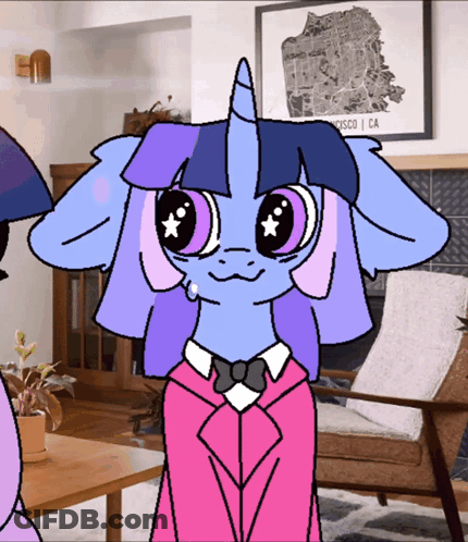 Unicorn In Living Room With San Francisco Map GIF