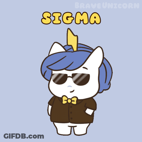 Unicorn In Sunglasses And Bow Tie Saying Sigma GIF