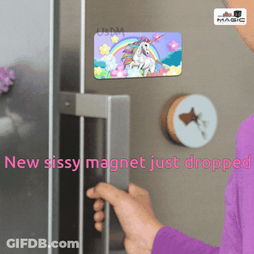 Unicorn Magnet With New Sissy Drop GIF