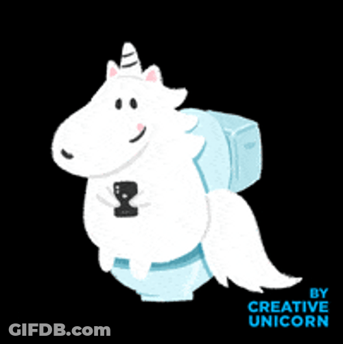 Unicorn Pooping Little Rainbow GIF