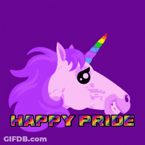 Unicorn Rainbow Happy Pride Month GIF