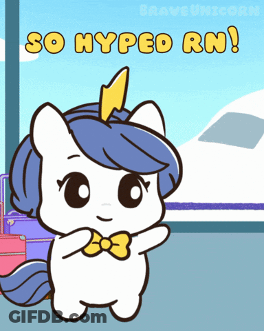 Unicorn Saying So Hyped Rn GIF