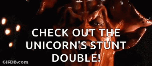 Unicorn Stunt Double Advertised GIF