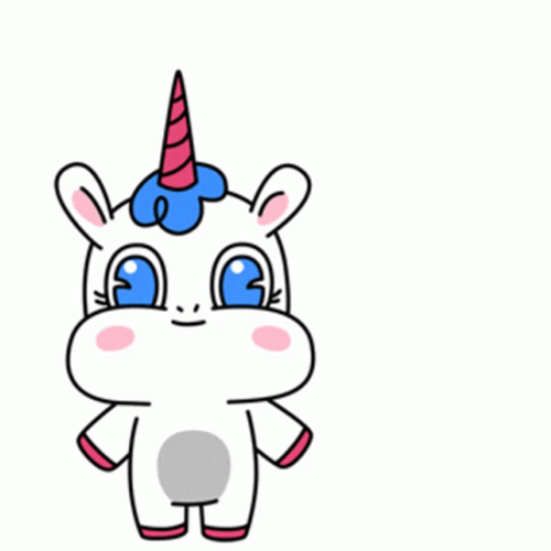 Unicorn Waving Hi GIF