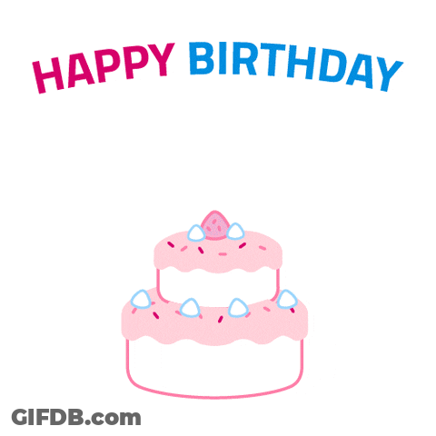 Unicorn Wearing Sunglasses On Birthday Cake GIF