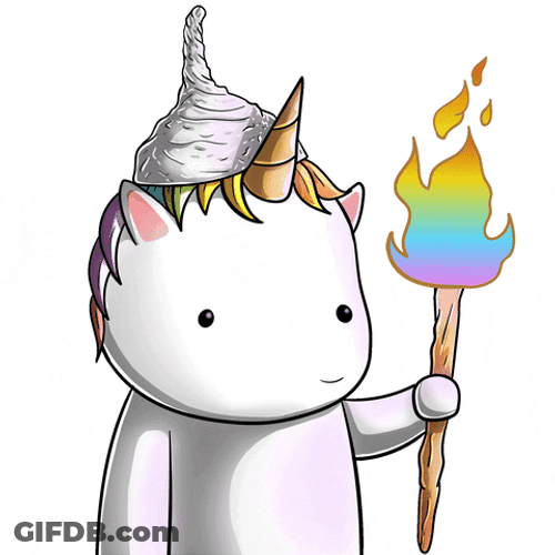 Unicorn Wears Tin Hat GIF