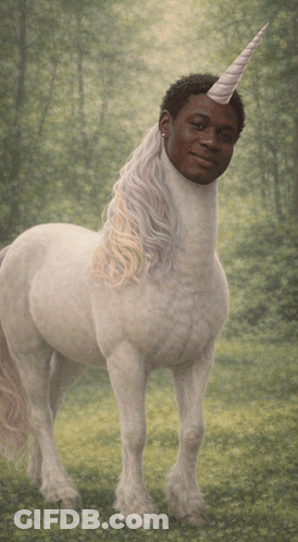 Unicorn With Black Man's Head GIF
