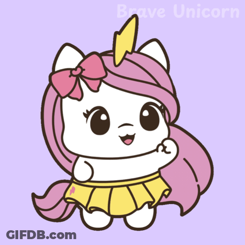 Unicorn With Bow On Head GIF