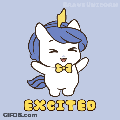 Unicorn With Bow Tie Excited GIF