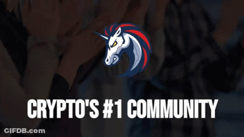 Unicorn With Cryptos Number 1 Community Below GIF