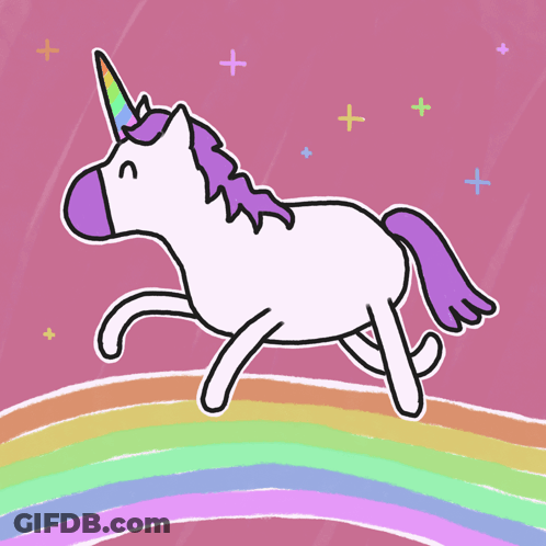 Unicorn With Rainbow GIF