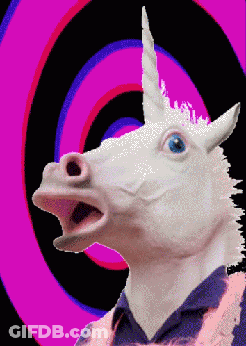 Unicorn With Spiral Background GIF