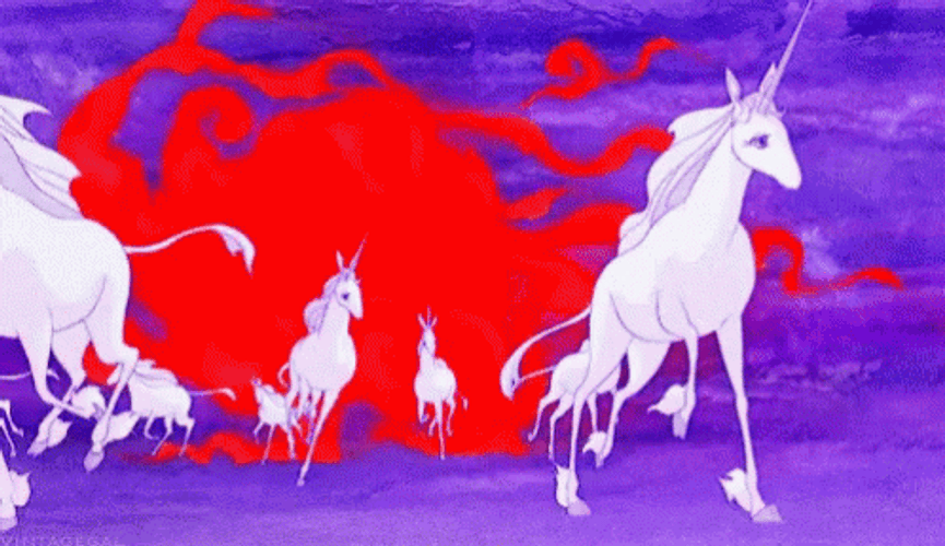 Unicorns Running Away GIF