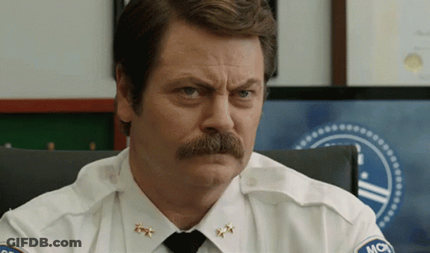 Unimpressed Nick Offerman GIF