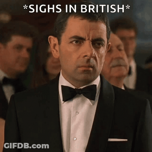 Unimpressed Sighs In British Rowan Atkinson GIF