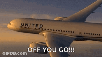 United Airlines Plane Off You Go GIF