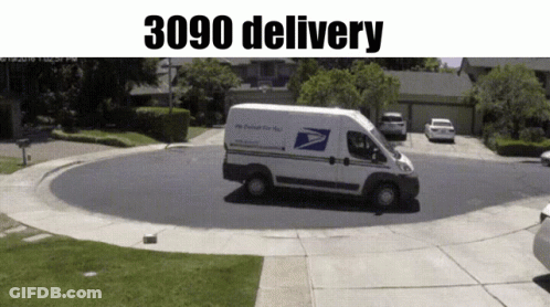 United States Postal Service Van Driving Around Circle GIF
