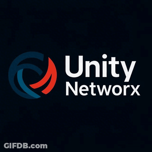 Unity Network Blue And Red Swirl Logo GIF