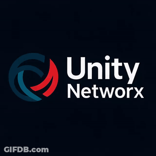 Unity Networkx Logo Blue And Red Circle GIF