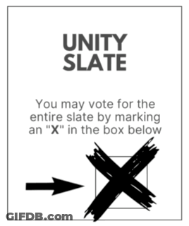 Unity Slate Sign With Arrow Pointing Right GIF