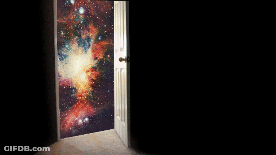 Universe Door Colorful Galaxy GIF