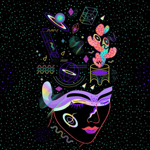 Universe Face Paint Art GIF