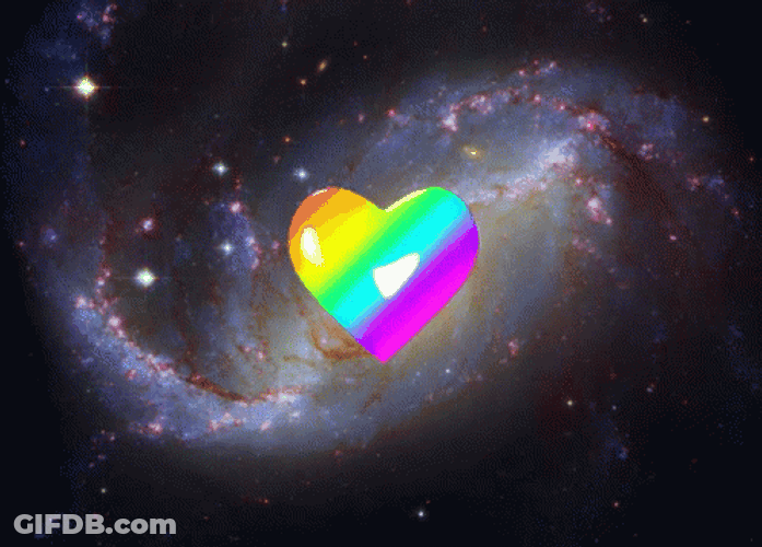 Universe Galaxy Rainbow Heart GIF