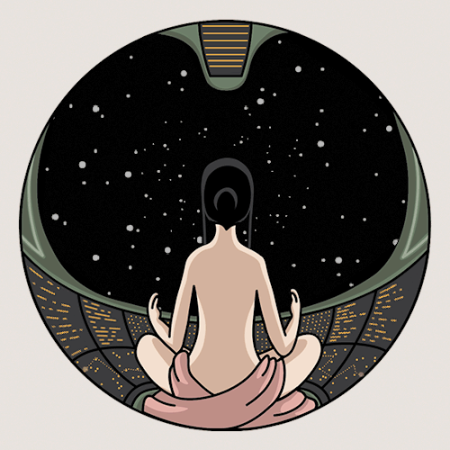 Universe Meditation In Spaceship GIF