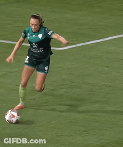 University Of Canberra Woman Kicking Soccer Ball GIF