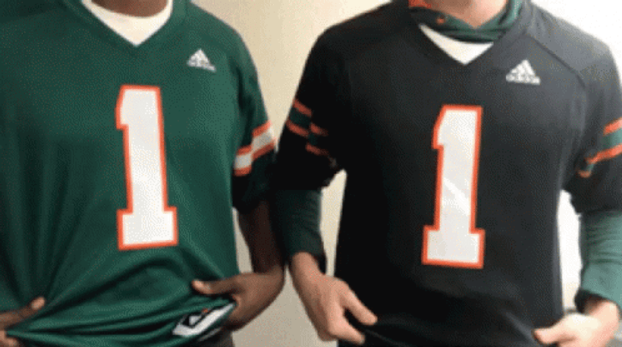 University Of Miami Logo Body Paint GIF