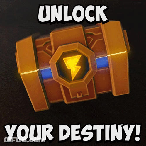 Unlock Your Destiny Poster With Treasure Chest GIF