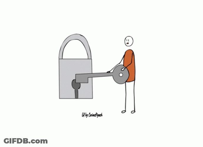 Unlocking Locked Padlock Cartoon GIF