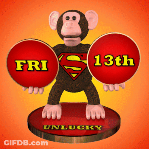 Unlucky Superman Monkey Friday The 13Th Meme GIF