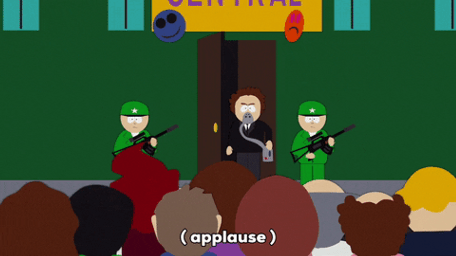 Unruly Mob Clapping South Park GIF
