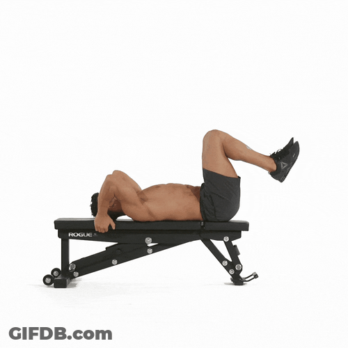Unshirt Man Doing Reverse Crunches GIF