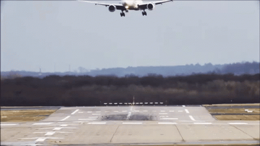 Unstable Airplane Landing GIF