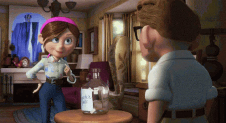 Up Ellie And Carl Laughing Together GIF