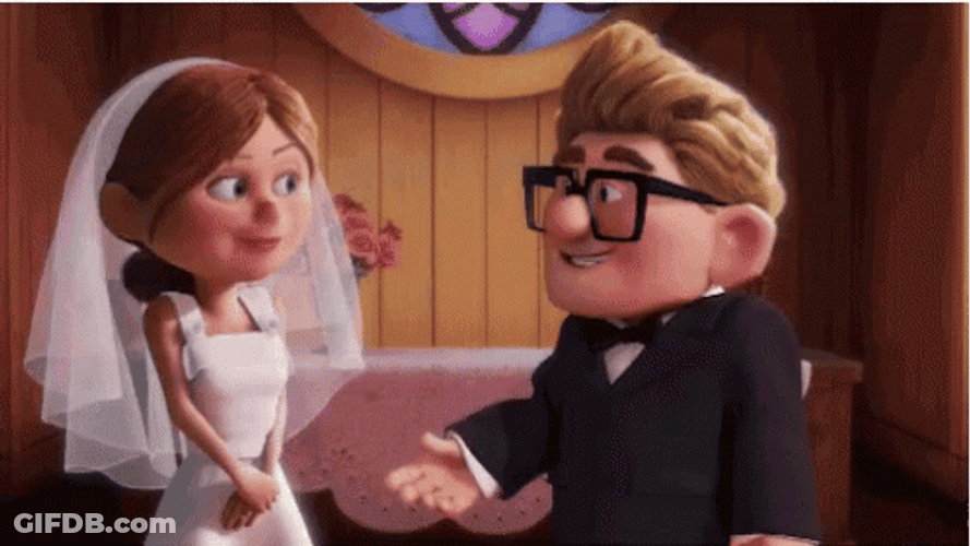 Up Ellie And Carl Wedding GIF