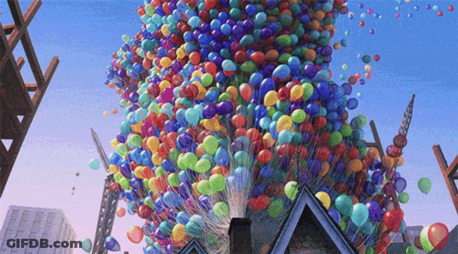 UP Pixar Balloons House GIF