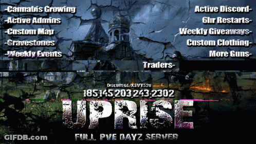 Uprise Full PvE DayZ Server Advertisement GIF