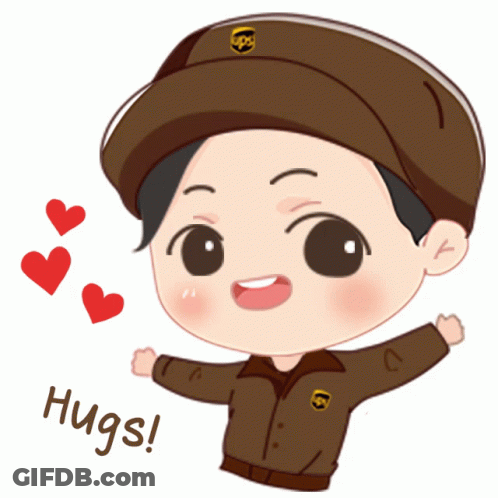 UPS Delivery Man Giving Hug GIF