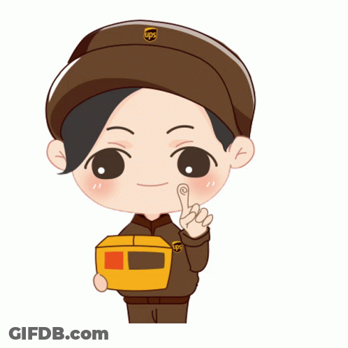Ups Delivery Person Holding Box GIF