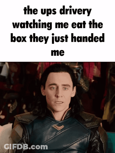 Ups Driver Watching Me Eat Box GIF